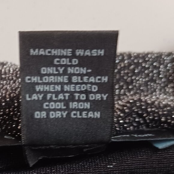 Joan Vass Black Shiny Sparkly Evening New Years Eve Night Out Top Size Large - Picture 4 of 6